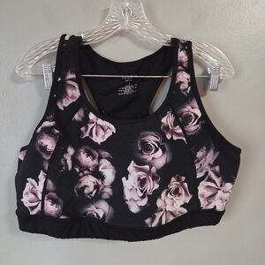 Floral Black and Pink Women's Top